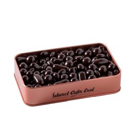 Åžekerci Cafer Erol Dark Chocolate Covered Dragee - Bronze Tin Box - 300 g