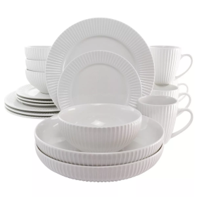 18pc Porcelain Elle Dinnerware Set White