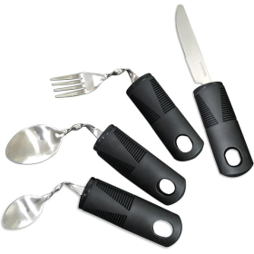 Extra Wide Handles Bendable Easy Grip Cutlery Set, Chunky Handles