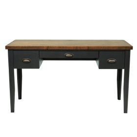 Bridgevine Home Essex 53 inch Writing Desk, No Assembly Required, Black and Whiskey Finish