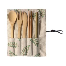 Portable Bamboo Tableware 6-Piece Set (Option: D)